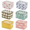 6 Pieces Foldable Storage Basket - Small Collapsible Canvas Containers Organizers with Handle for Home Decor or Storing Toys, Keys, Sundries, Little Crafts. (Style A)